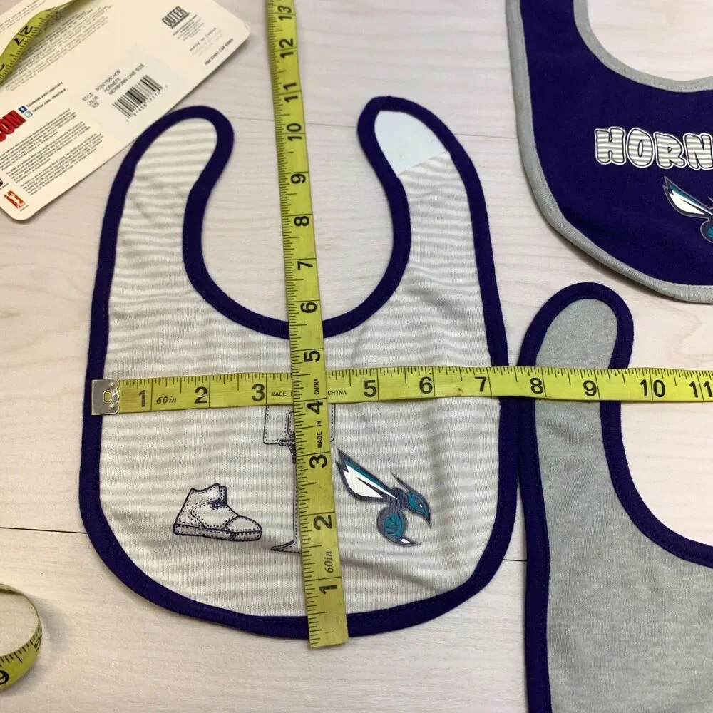 NBA Hornets Basketball Unisex Baby Bib Infant Newborn 3 - Piece‎ Set One Size